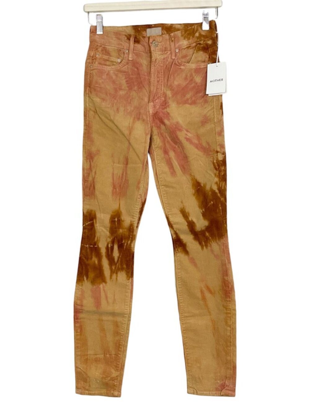 Mother High Waisted Looker Jeans Tie Dye Hopscotch Corduroy Size 24 - Picture 7 of 7